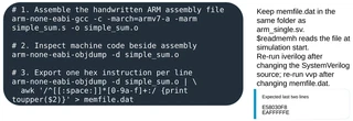 Assembly source to memfile.dat and instruction memory